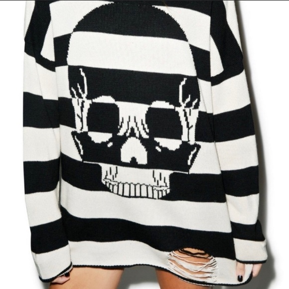 IRON  FIRST URBAN SKULL DISTRESSED SWEATER - Picture 3 of 3
